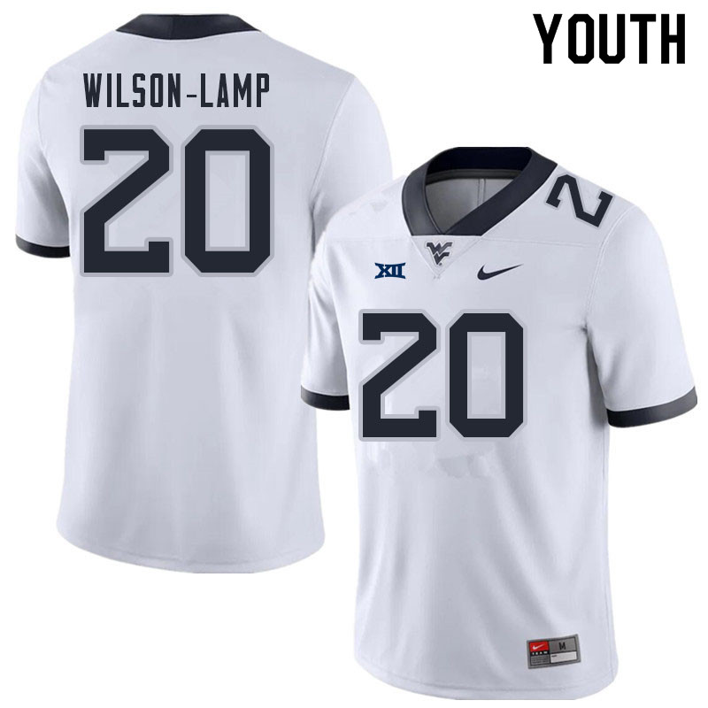 NCAA Youth Andrew Wilson-Lamp West Virginia Mountaineers White #20 Nike Stitched Football College Authentic Jersey JL23R37LD